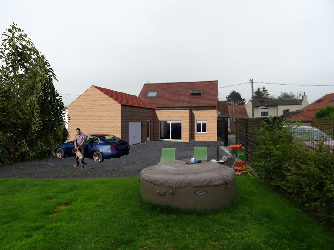 Création d'un garage et extension - Nomain - Struct'O Plans