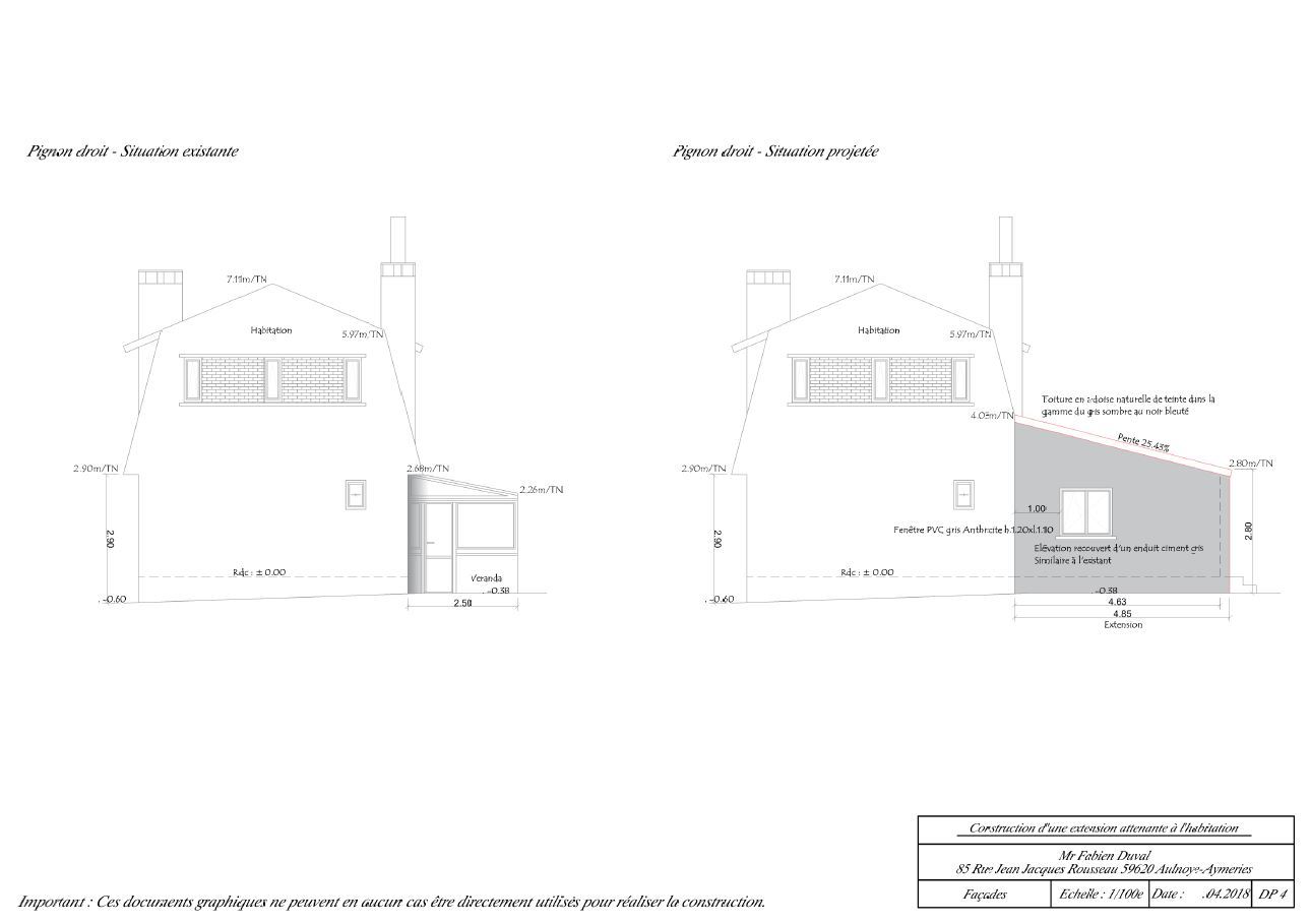 Déclaration préalable - Aulnoye Aymeries - Struct'O Plans