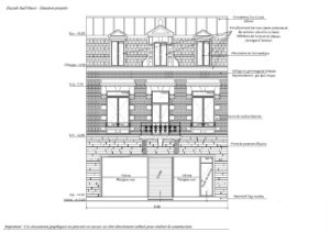 plan de façade pour le dossier d'une déclaration préalable de travaux